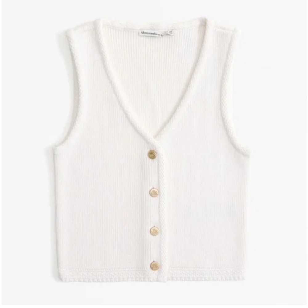 🤍 Abercrombie & Fitch Mara Button Up Sweater Vest